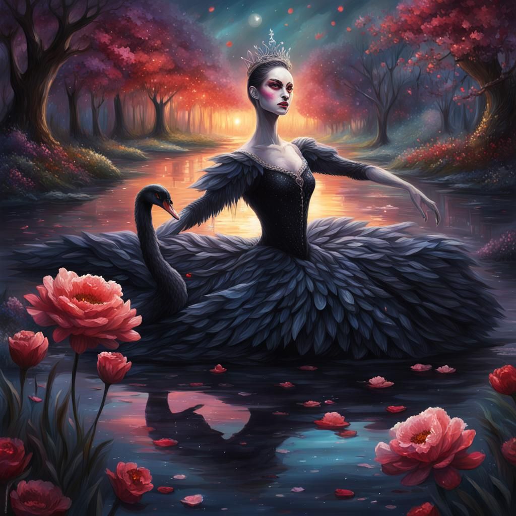 Witch Princess Black Swan on Swan Lake