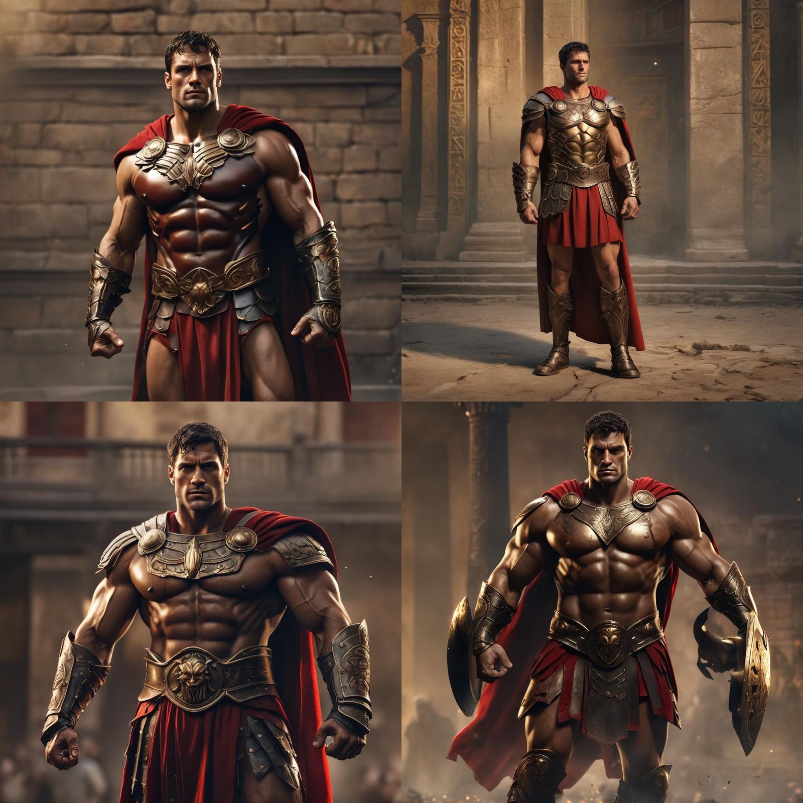 Hero in Roman Armor with Golden Light