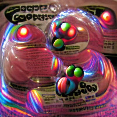 Reflective Rainbow Gobstoppers: A Neon Candy Dream