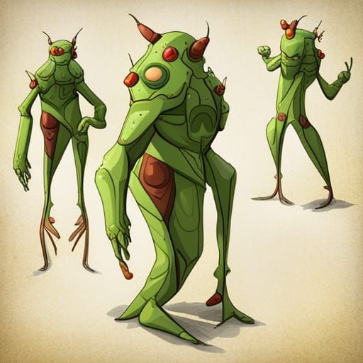 Alien Insectoid Creature Design with Extra Limbs