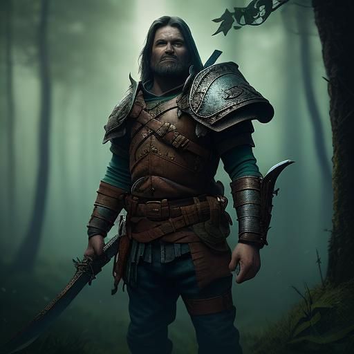 Halfling Barbarian in Mystical Forest Concept Art