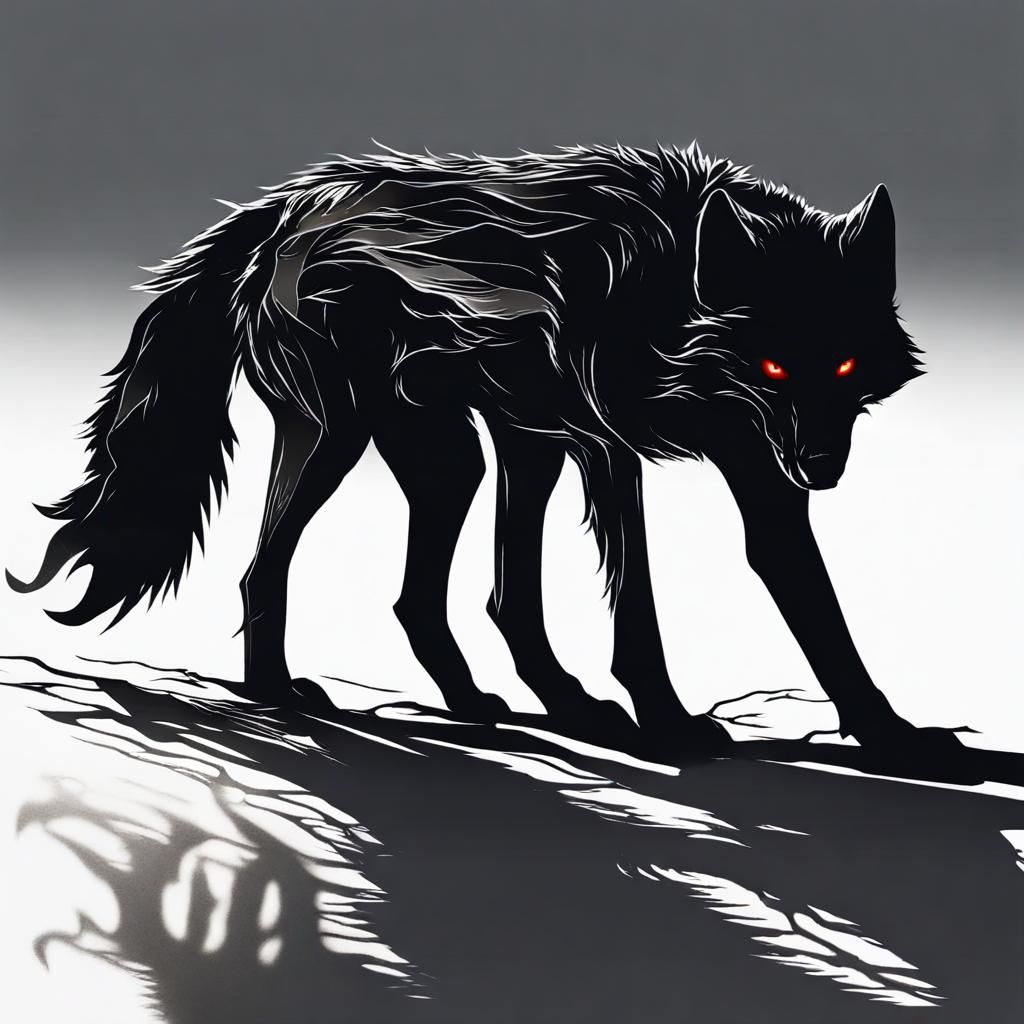 Abstract Shadow Wolf Illustration