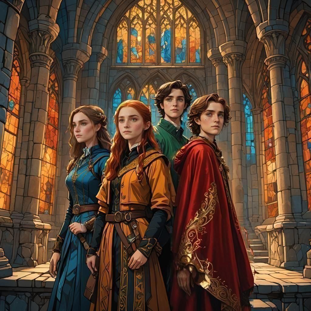 Young founders of Hogwarts