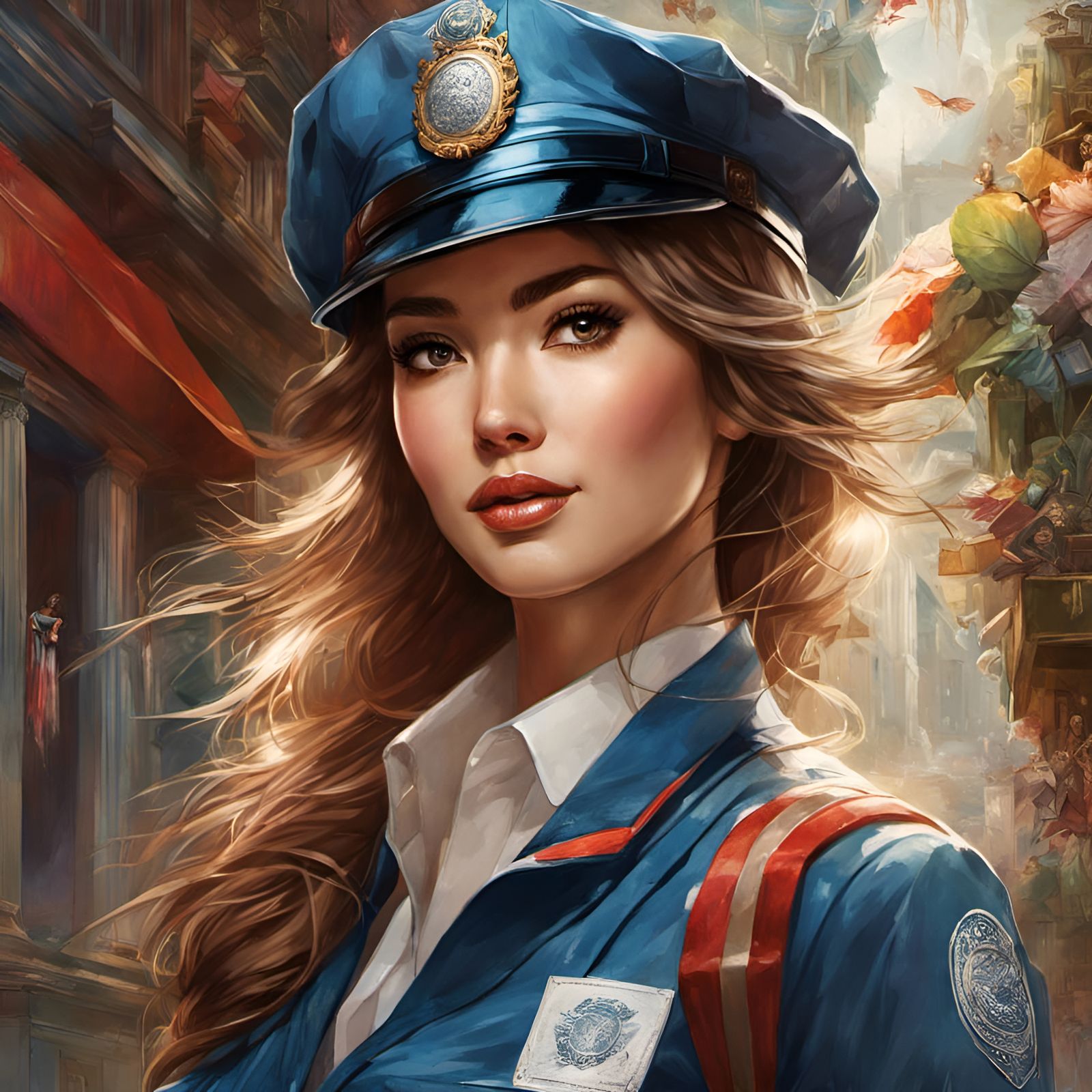 Portrait of a Gorgeous Female Mailman