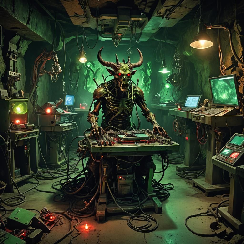 Operating Table in Fiery Underworld Cavern