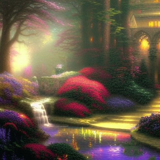 Ethereal Temptress in a Thomas Kinkade Style