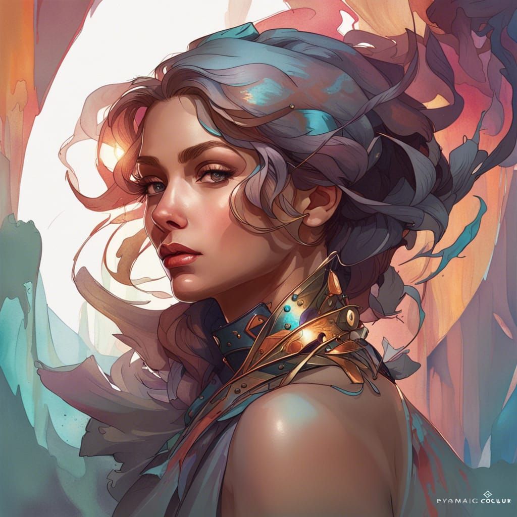 Sensual Non-Human Female Portrait in Digital Art Style