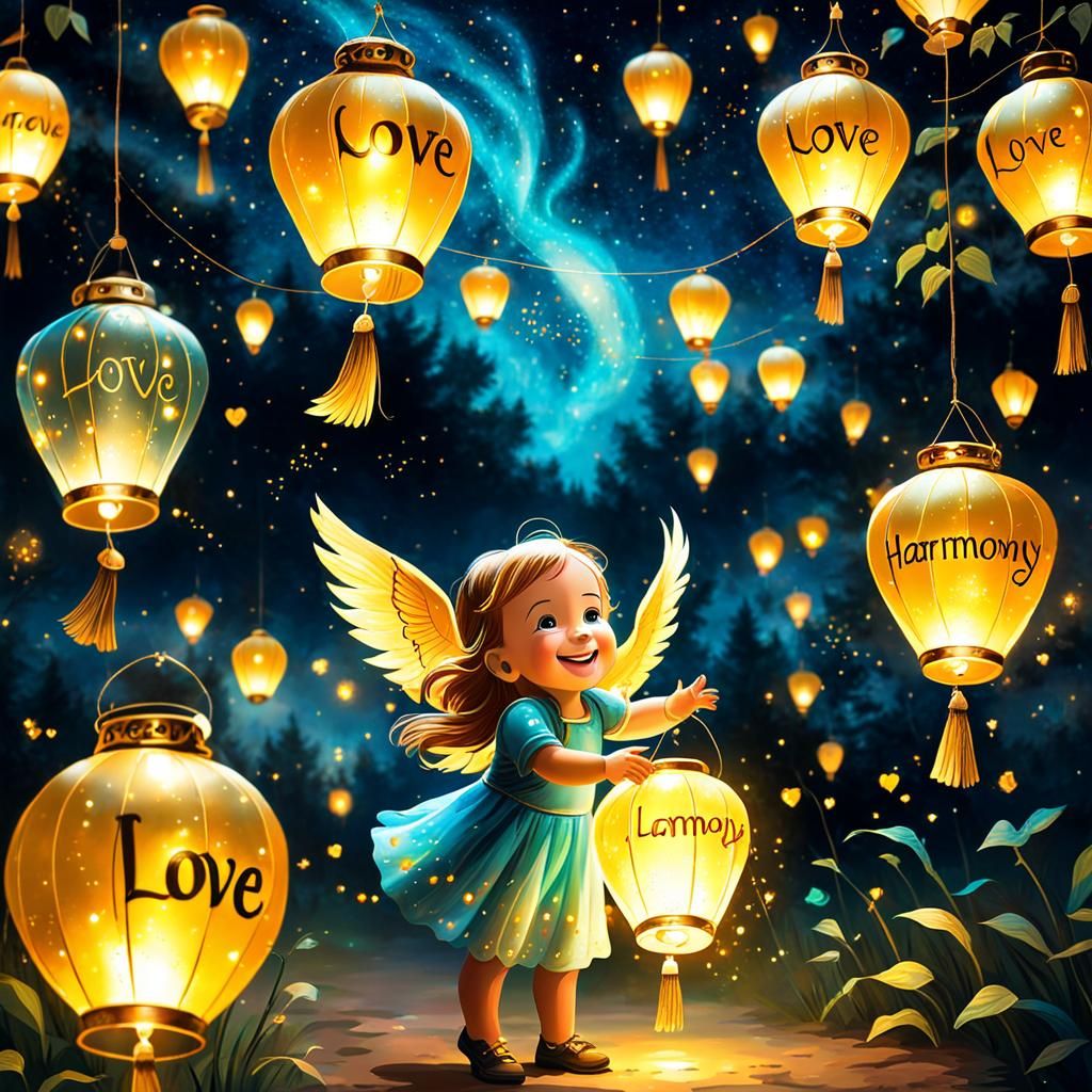 Glowing Lanterns Spread Messages of Love