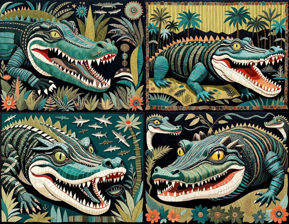 Vibrant Whimsical Horror in Textile Art