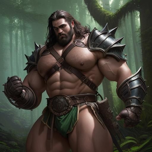 Muscular Forest Prince in Detailed Matte Painting