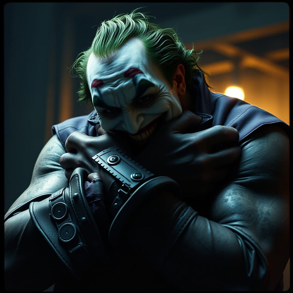 Joker's Maniacal Grasp on Bane