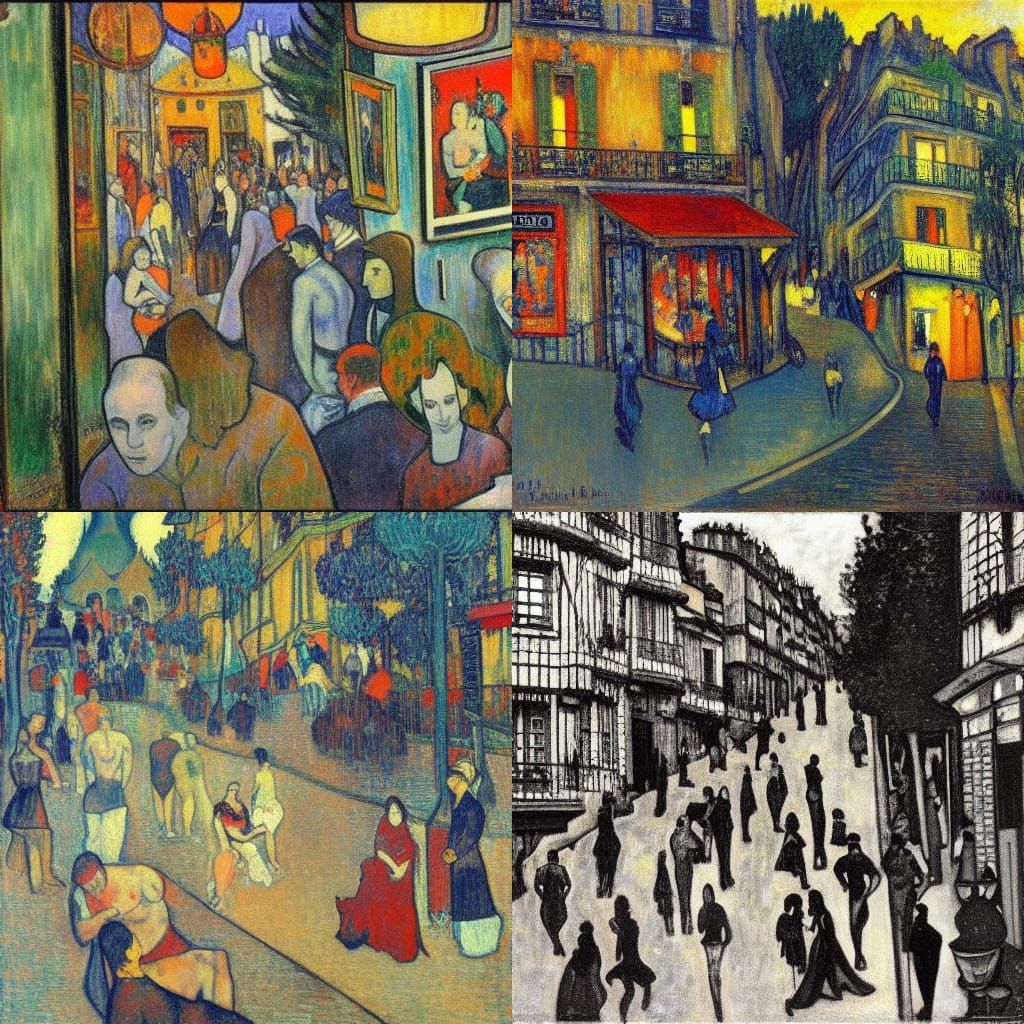 Scandalous Bordello Scene in Montmartre, Gauguin Style