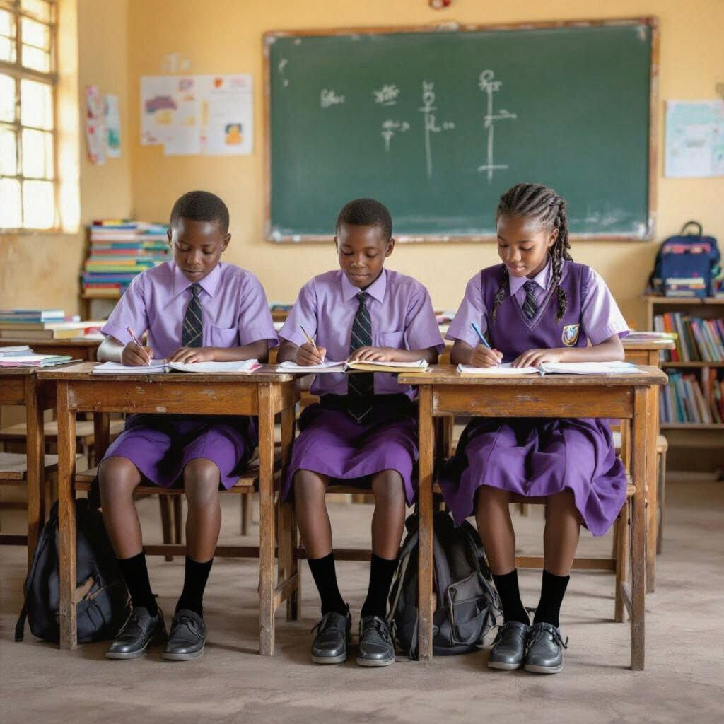 African School Pupils in Bright Classroom Setting