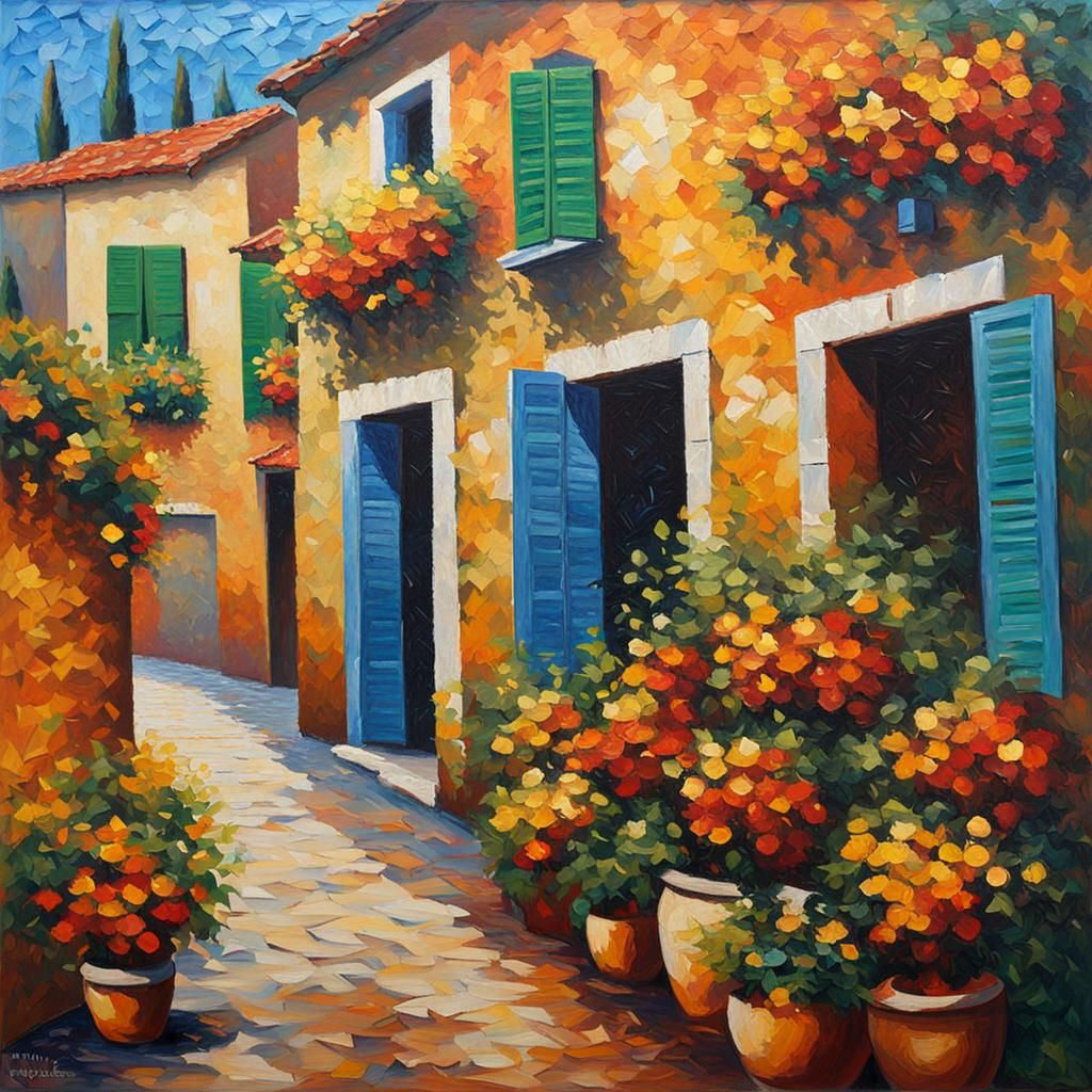 Italy in Expressionist Neo-Impressionism Style