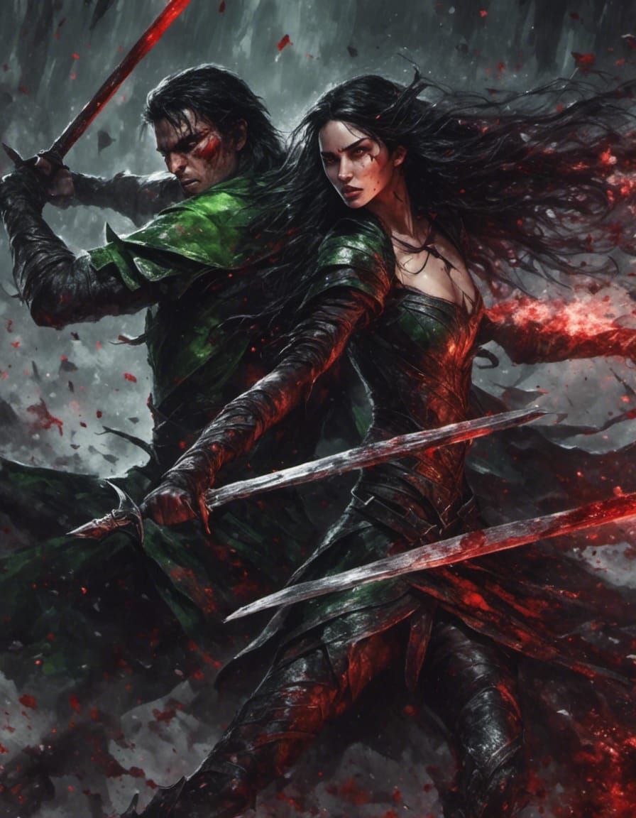 Elven Warriors Battle Together in Gritty Fantasy Art