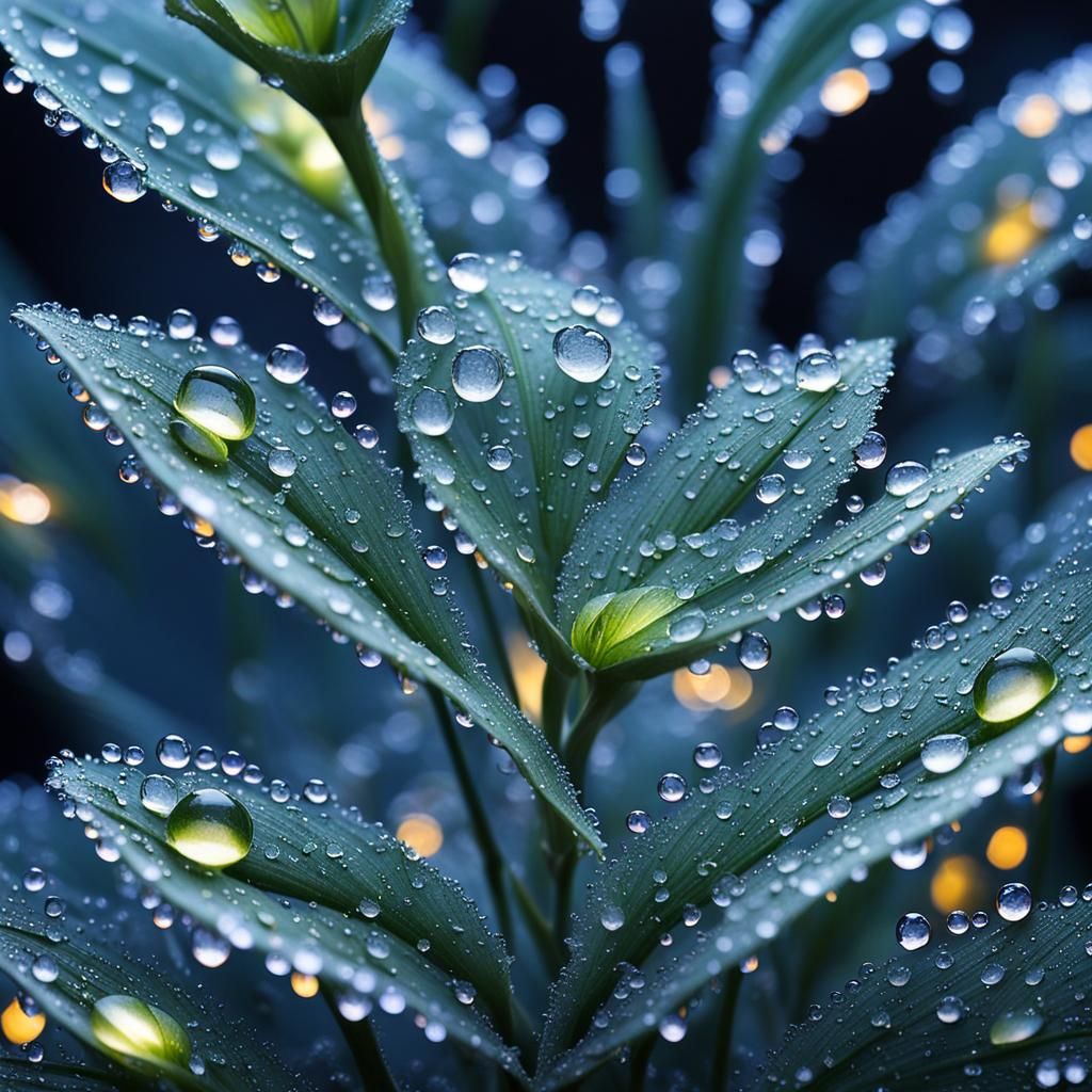 Dew drops at night!