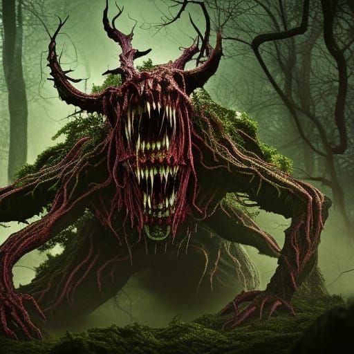Terrifying Banshee in Dark Forest, Polychromatic