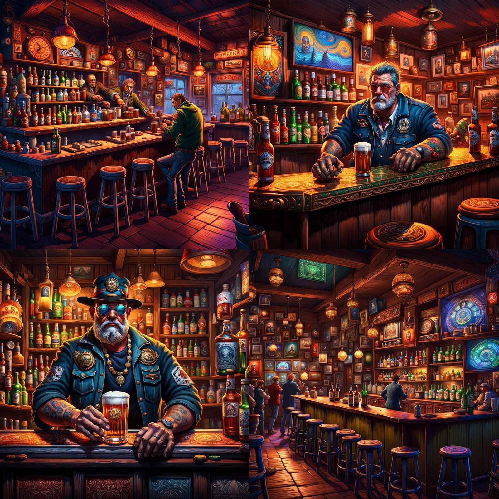 Raypunk Bartender in a Mississippi Biker Bar