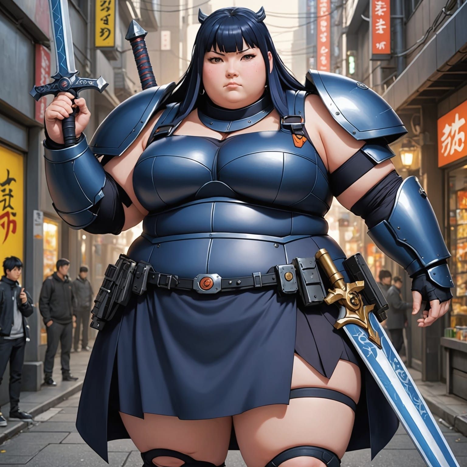 Cyberpunk Hinata Hyuga as Anime Key Visual