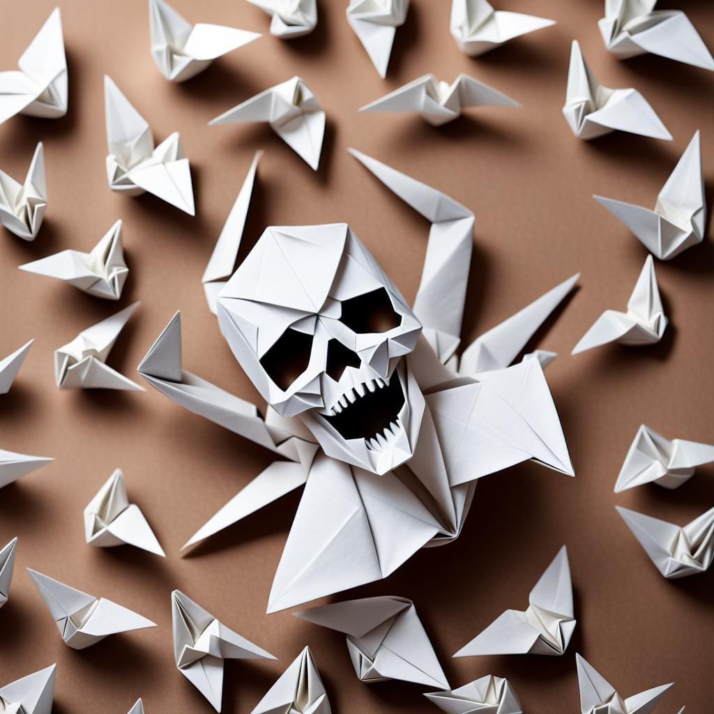 Origami Papercraft Sculpture of Death
