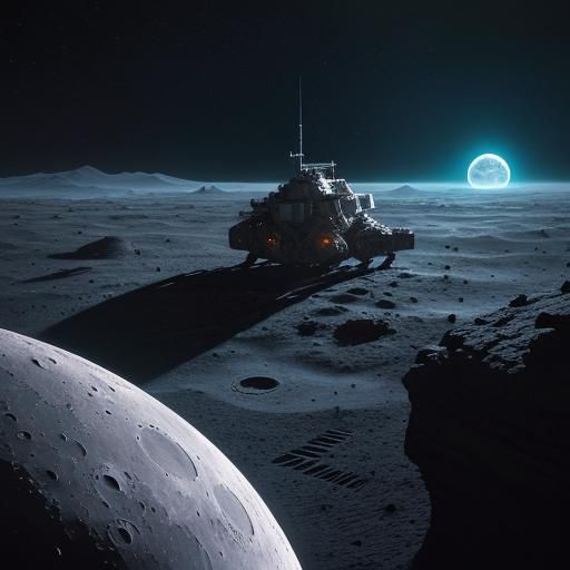 Astronauts on the Moon in Fantasy Concept Art