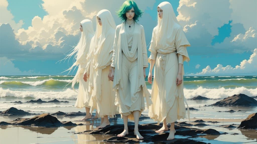 Ethereal Beings at Shore Concept Art