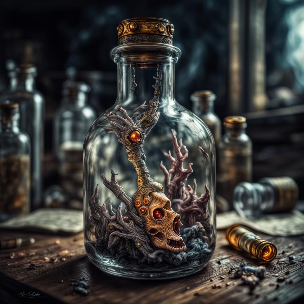 Hyperrealistic Fantasy: The Vile Vial in Sharp Focus