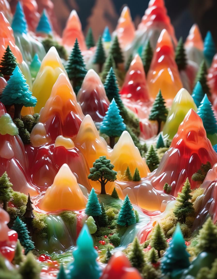 Gelatinous Giants in Jello Forest Diorama