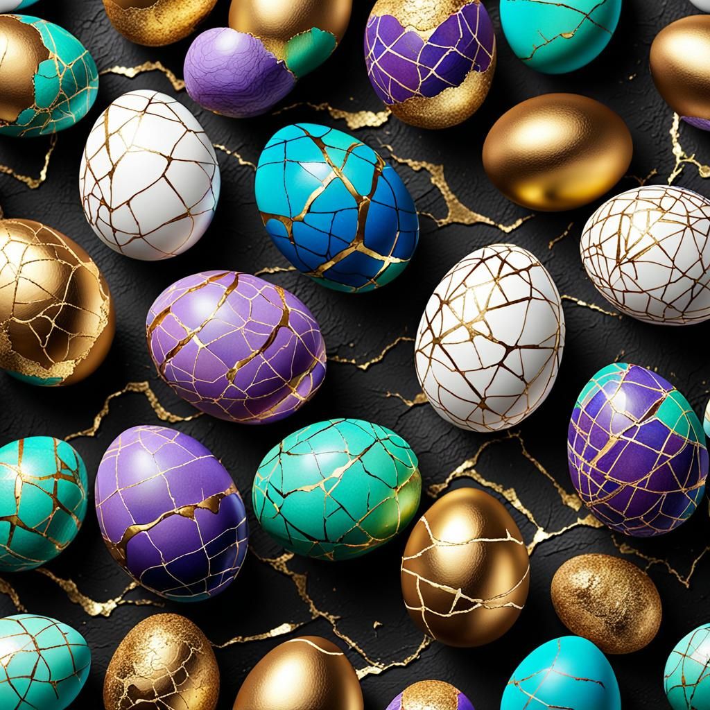 Kintsugi Easter Eggs: Golden Repair Art