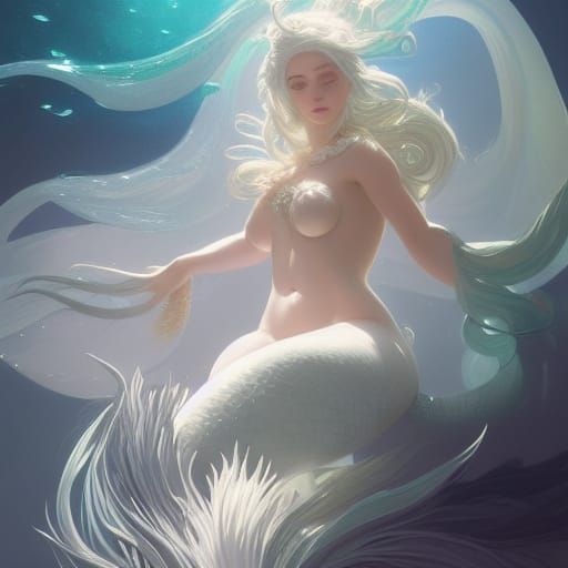 Pearl Mermaid in Art Nouveau Style