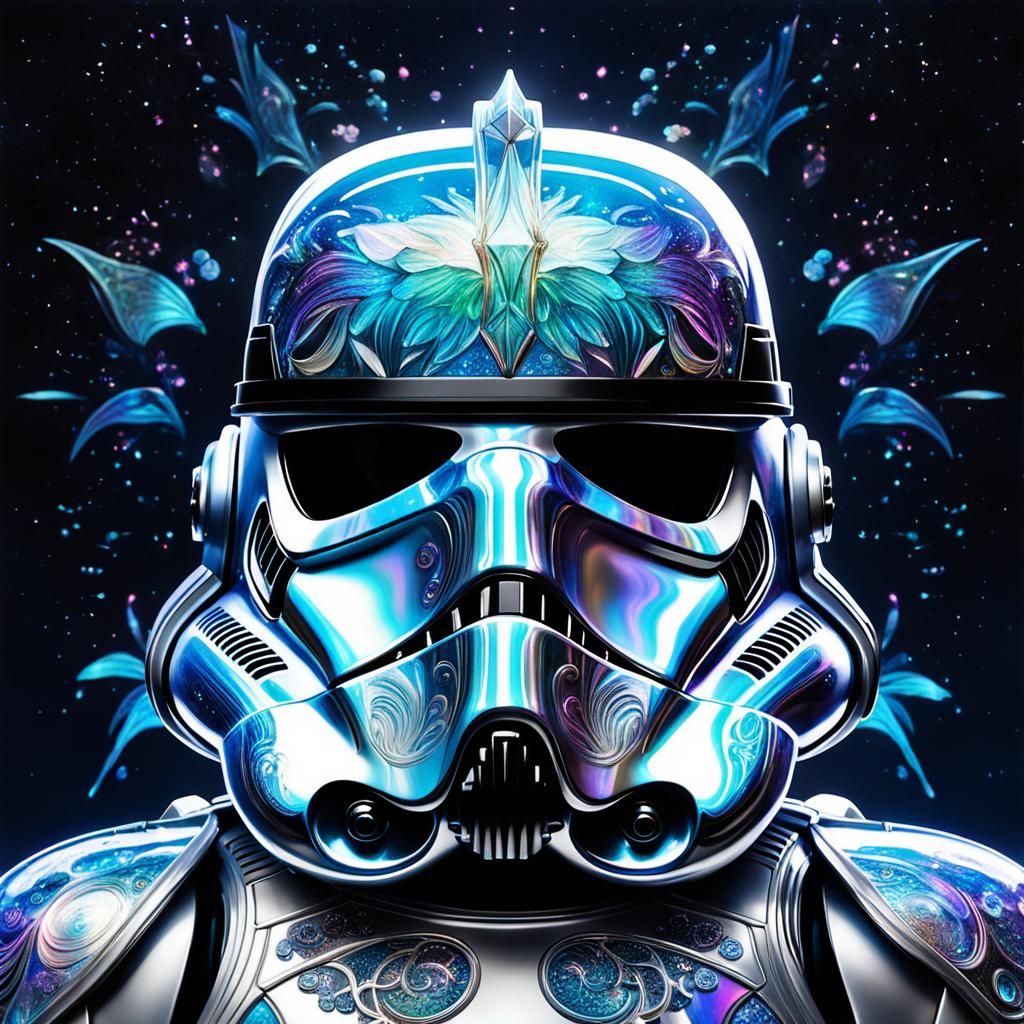 Bioluminescent Star Wars Helmet with Quantum Flowers