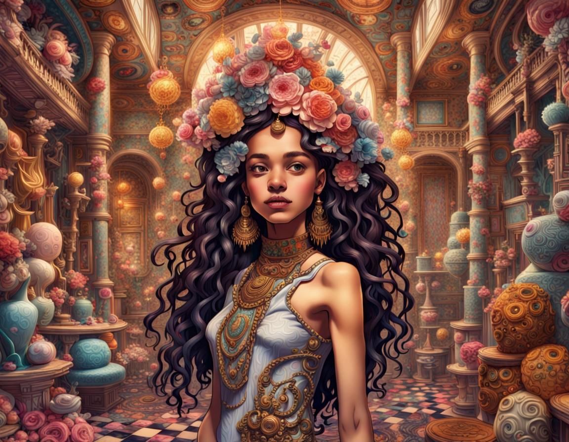 Maximalism, A Girl in a Chaotic Room