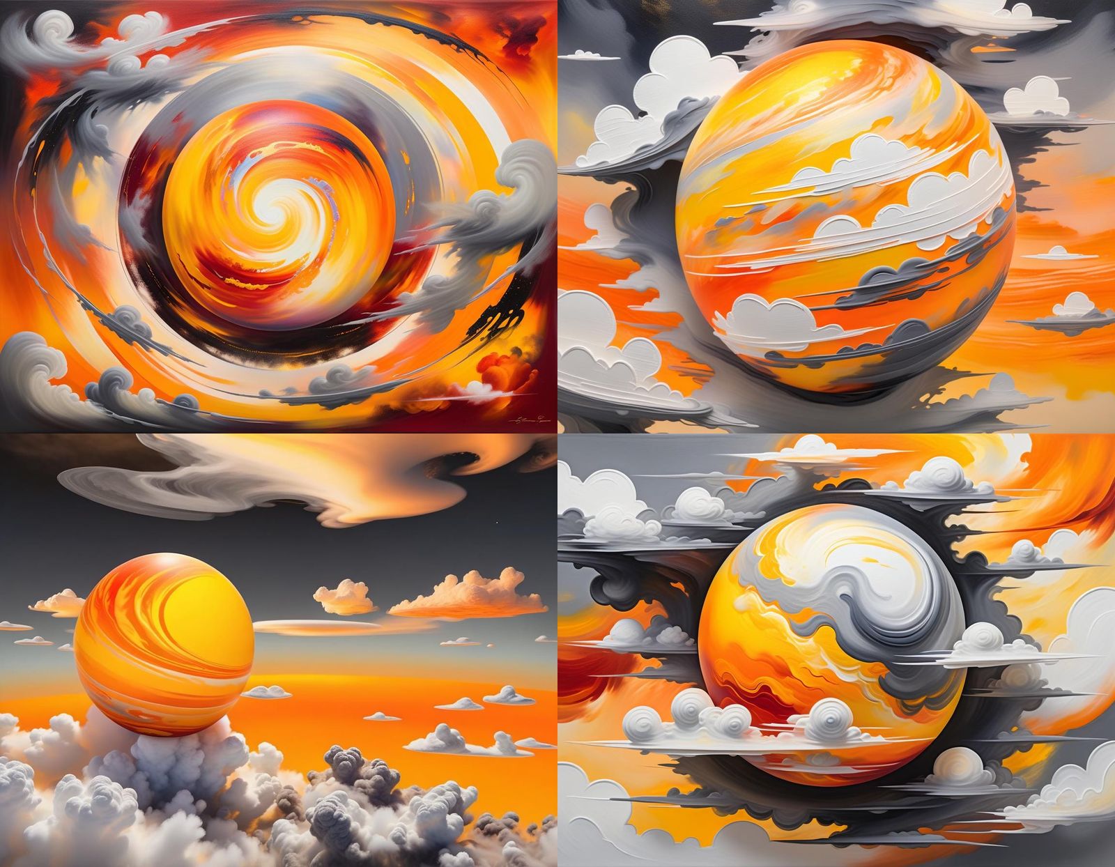 Vibrant Celestial Sphere with Swirling Clouds