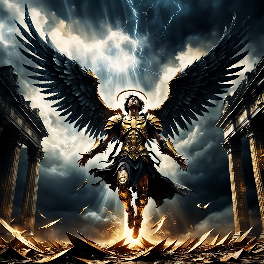 Fallen Angel in Renaissance Dark Fantasy Style