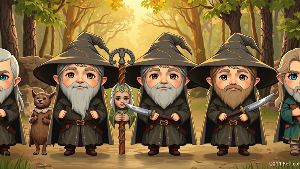 Chibi Lord of the Rings Characters in Lothlorien