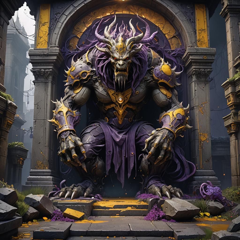 Dark Fantasy Concrete Monster by Alphonse Mucha