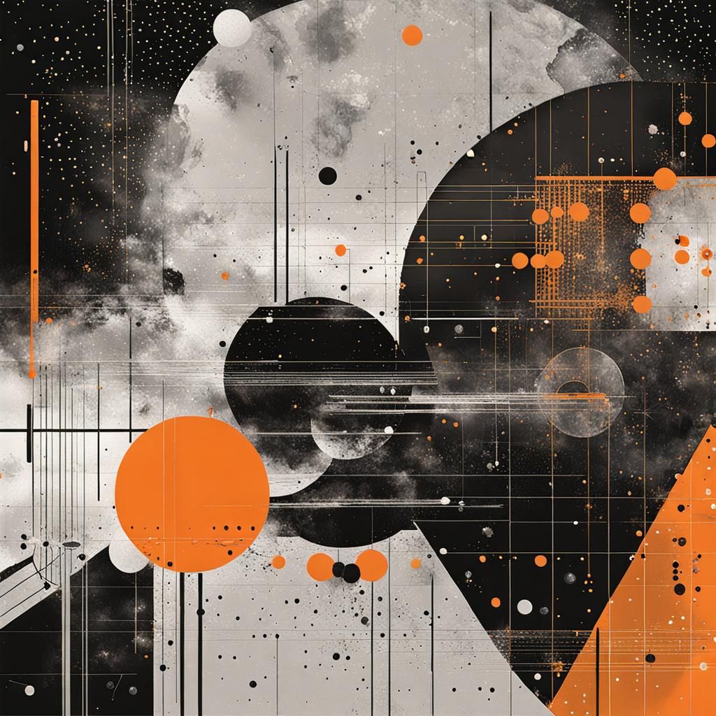 Abstract Geometric Cosmos in Metallic Colors