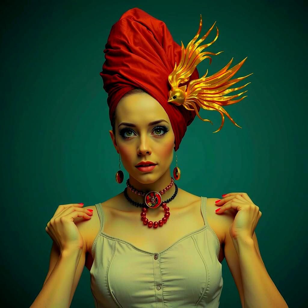 Abstract Swirling Red Forms