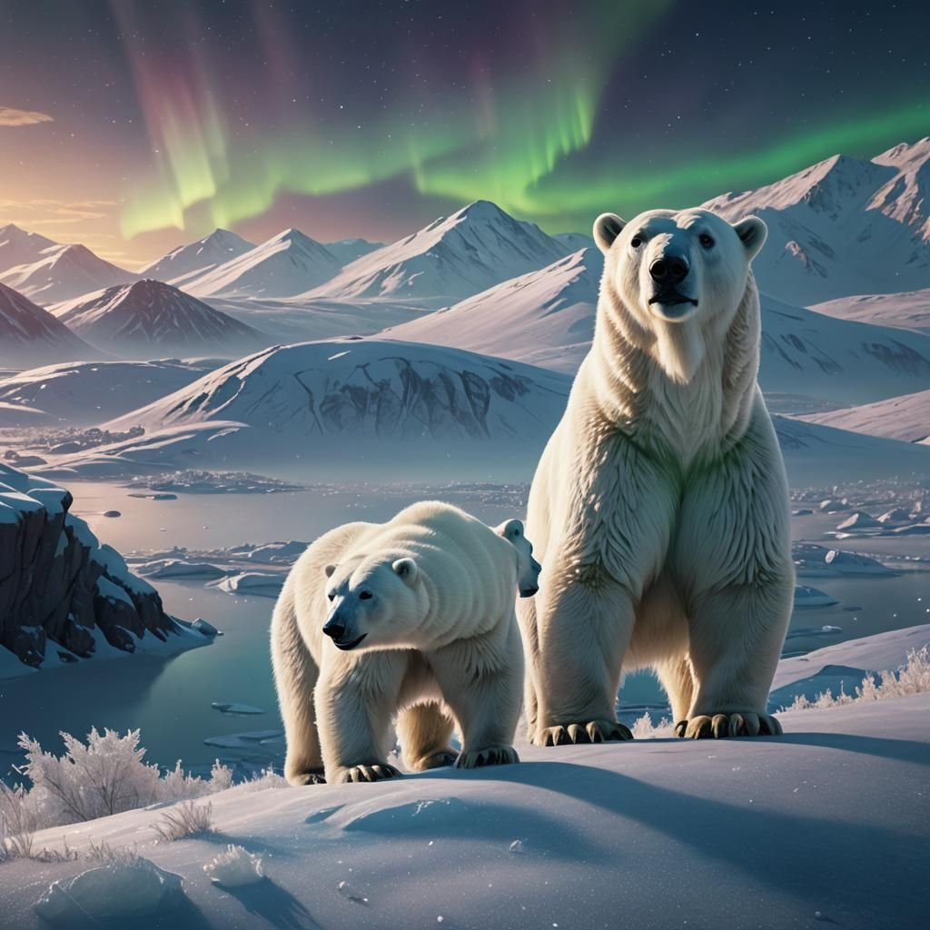 Polar Bear in Frozen Tundra, 3D Game Art