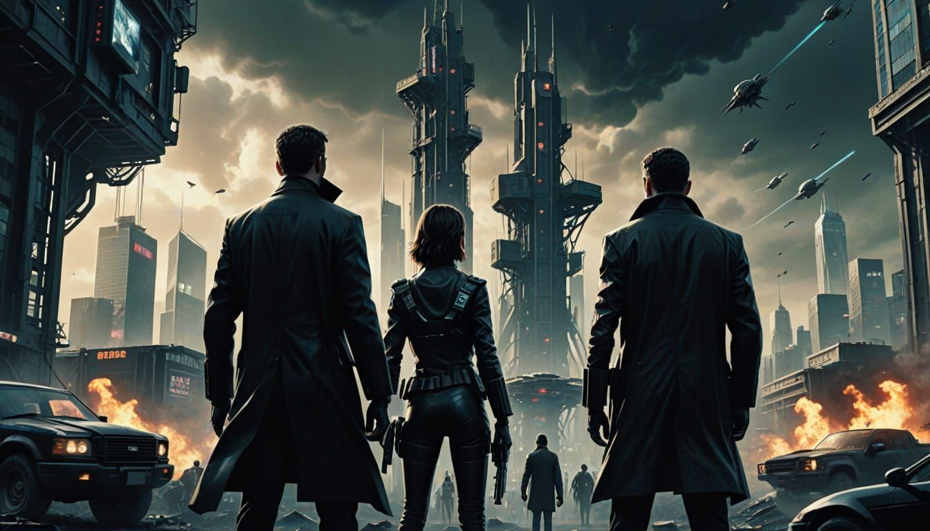 Cyberpunk Resistance: Men in Black Against Media Tower