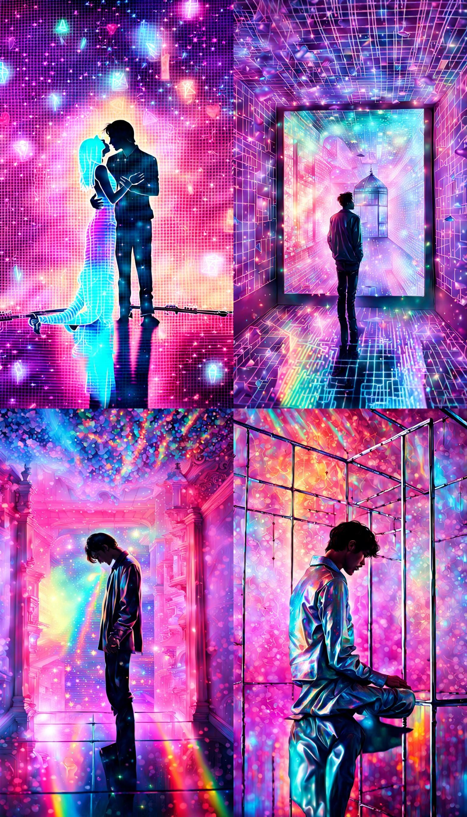 Holographic Dream: Lovers in Virtual Embrace