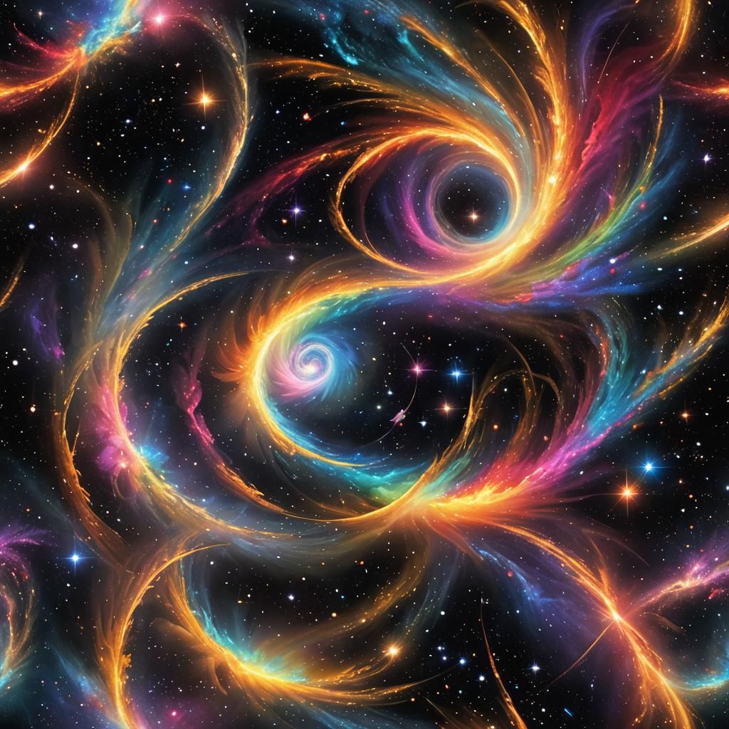 Cosmic Magic: Swirling Galaxy in Digital Art
