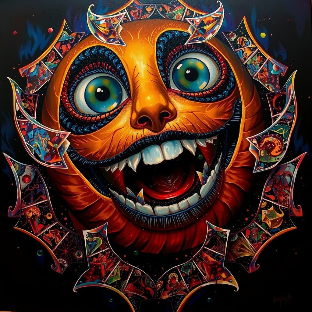 Abstract Botanical Forms with Crystalline Leaves