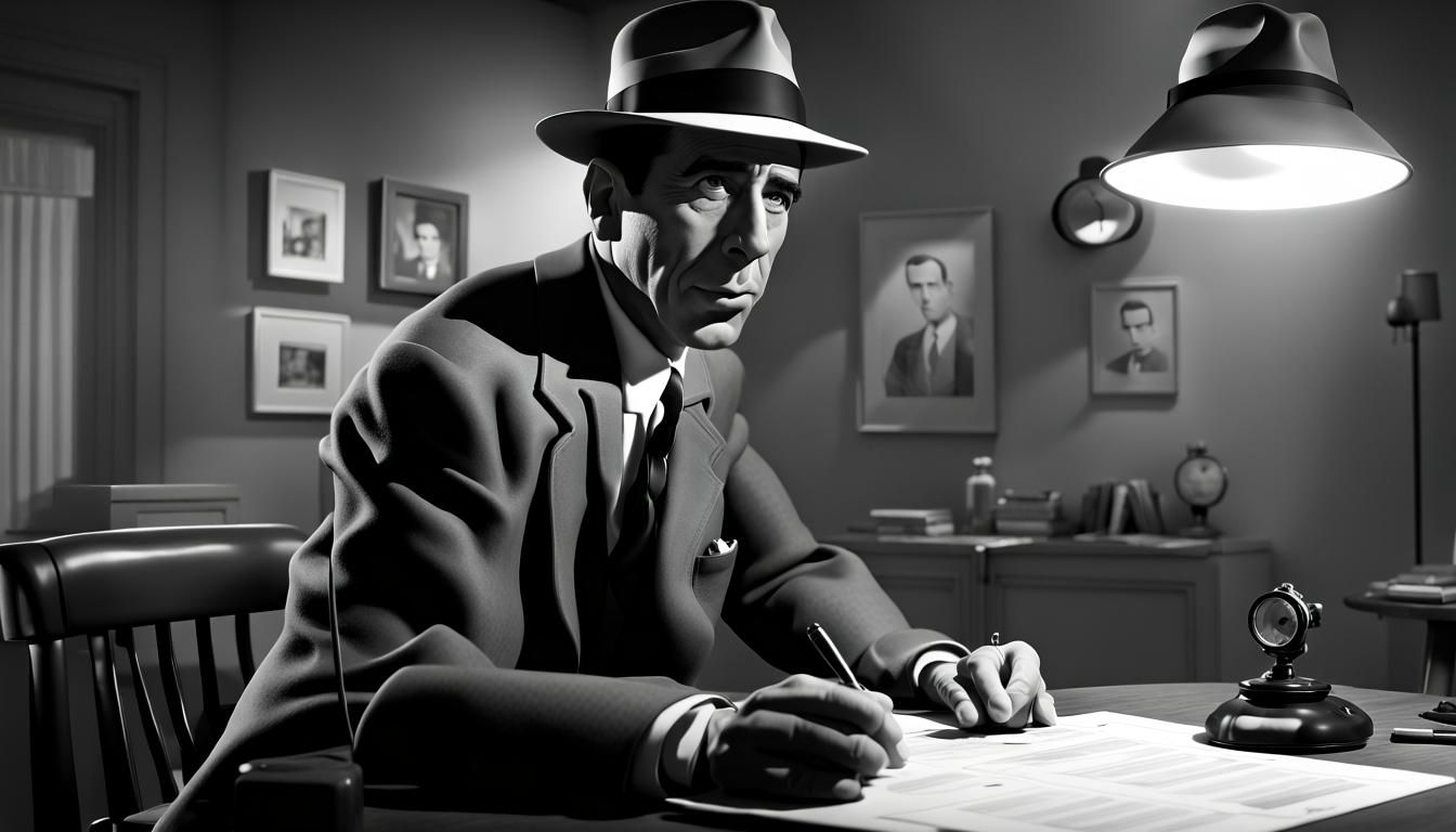 Humphrey Bogart as Sam Spade in 3D Digital Art