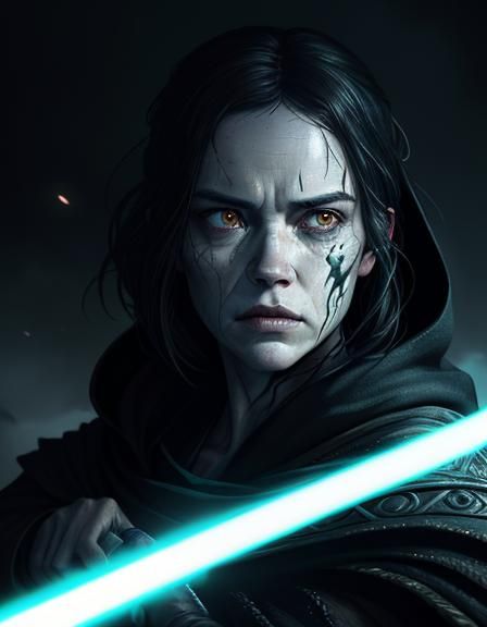 Hybrid Portrait: Rey as Sith Lord