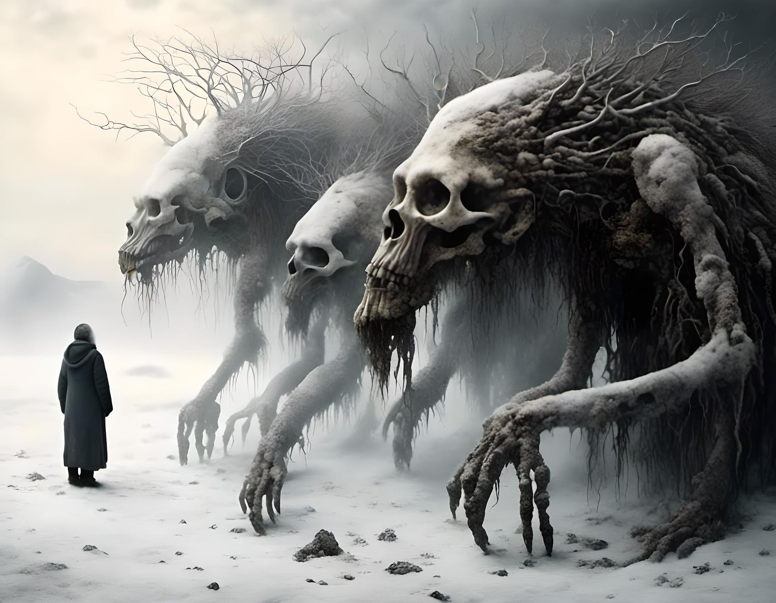 Photorealistic Inuit Spirits in Dark Fantasy