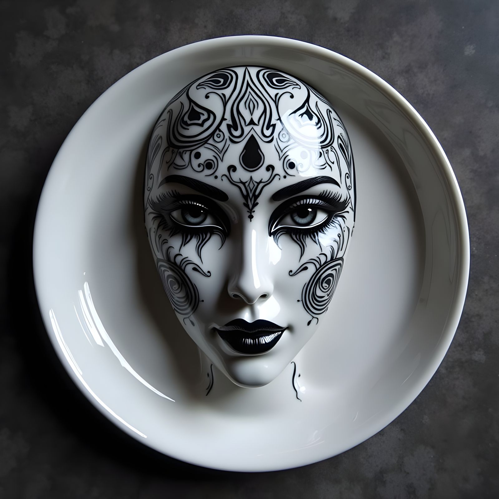 Theda Bara Portrait on Porcelain Plate