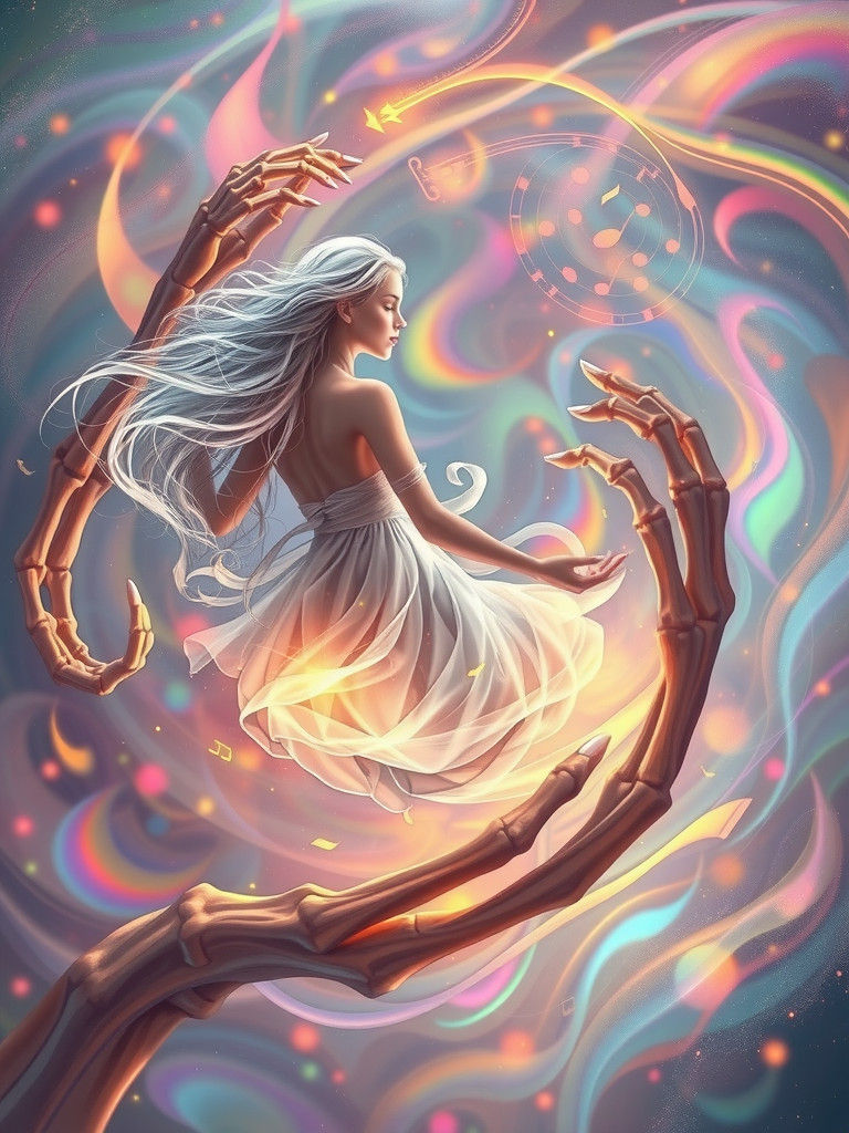 Ethereal Time and Mortality Dance in Symphony