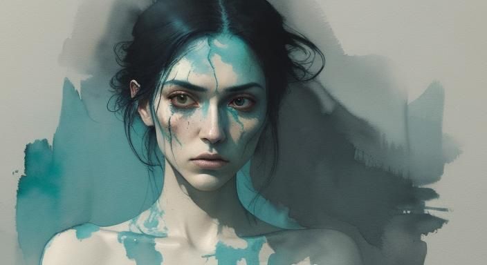 Neo-Expressionist Portrait in Moody, Cinematic Style