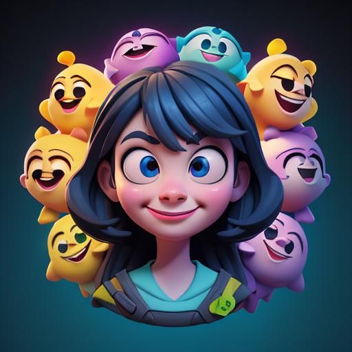 Emoji Happy Face in Pixar 3D Style